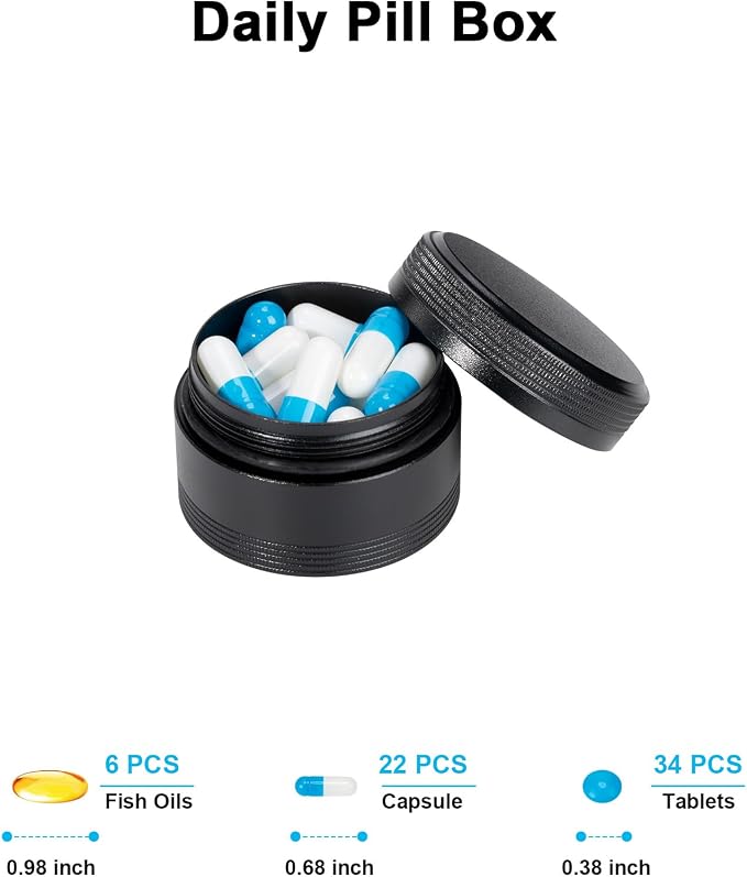 XHT Small Round Black Pill Box - Image 3