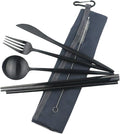 Gugrida Reusable Travel Utensils, 7 Piece Portable 304 Stainless Steel by Gugrida