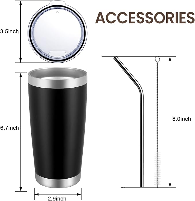 MEWAY 20oz Tumbler 2 Pack Double Wall Vacuum Insulated Travel Mug Bulk - Image 9