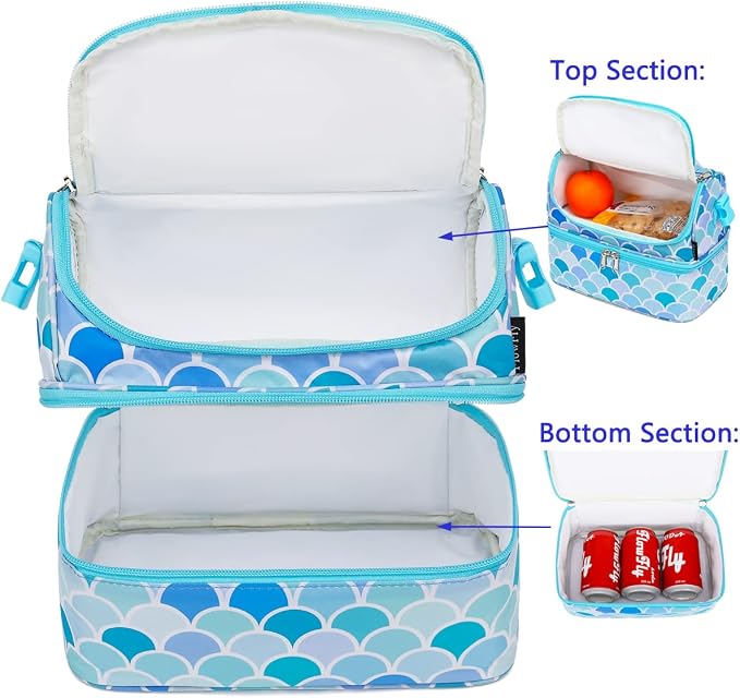 FlowFly Double Decker Cooler Insulated Lunch Bag Large Tote - Image 4