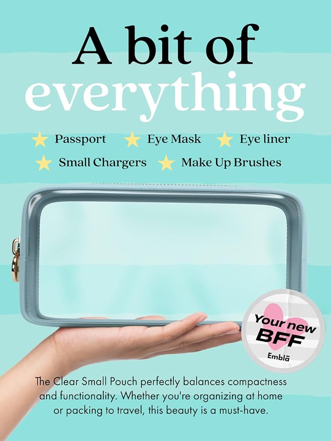 Clear Makeup Bag Zipper Pouch, Transparent Cosmetic Case Organizer, TSA - Image 3