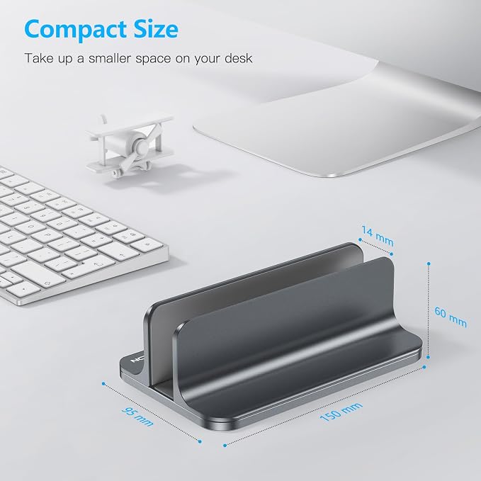 OMOTON Vertical Laptop Stand Holder, Desktop Aluminum MacBook Stand - Image 3