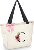 Vavabox Tote Bag, A-Z Initial Monogrammed Waterproof Tote Bag, Bridesmaid Gifts by Vavabox