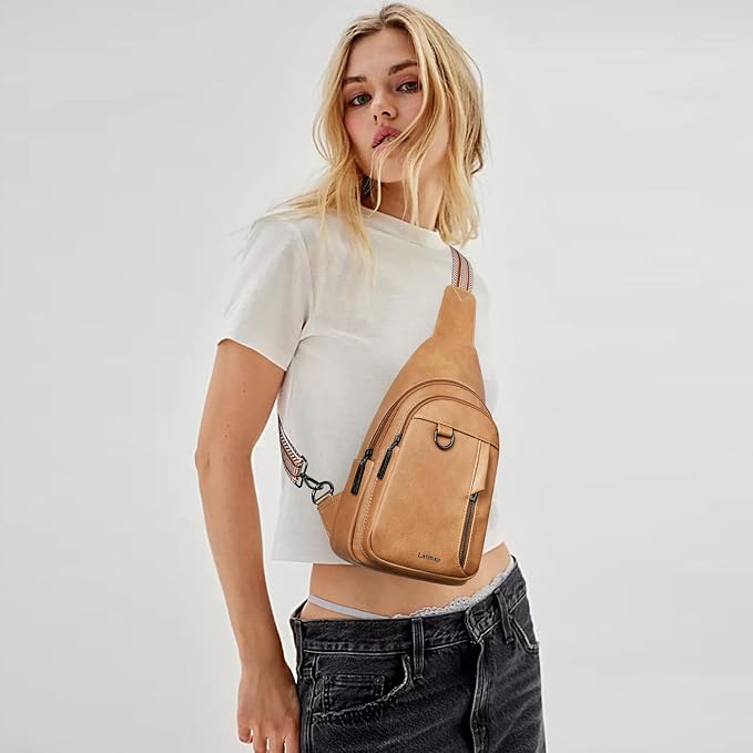 7L Sling Bag for Women Men Leather Small Sling Backpack Daypack Anti Theft - Image 2