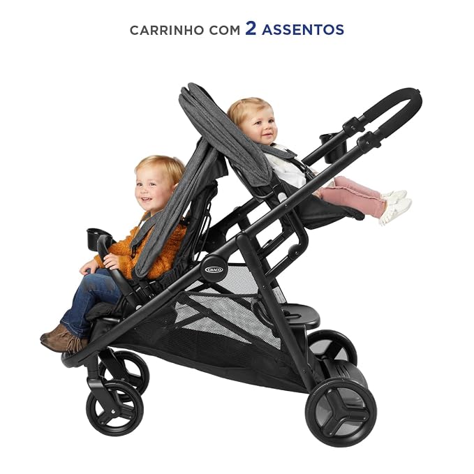 Graco Ready2Grow LX 2.0 Double Stroller Features Bench Seat and Standing - Image 2