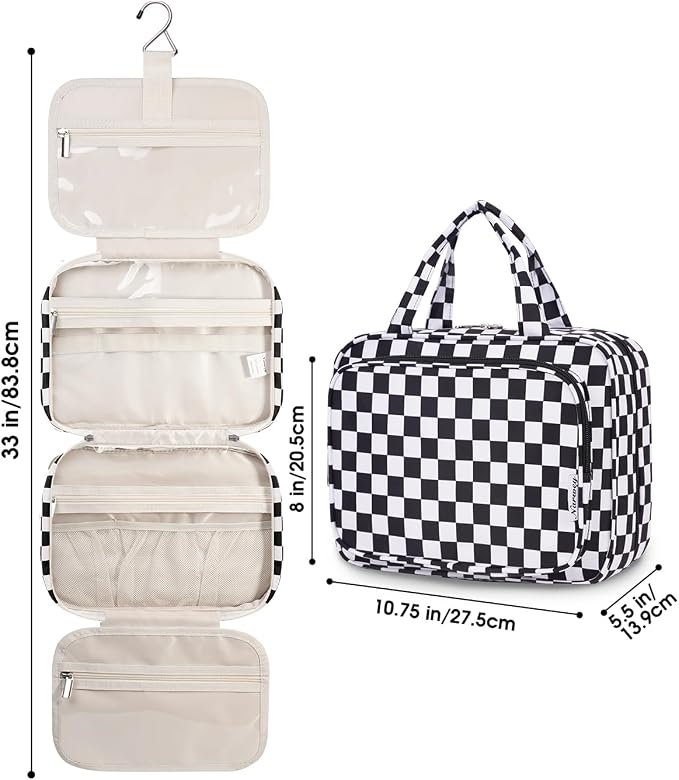 Narwey Hanging Toiletry Bag for Women Travel Makeup Bag Organizer Toiletries - Image 8