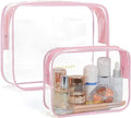 BAGSMART Clear Toiletry Bag, 2 Packs TSA Approved Water Resistant Quart Size by BAGSMART