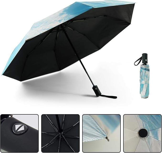 SY COMPACT Travel Umbrella Windproof Automatic Umbrellas Small Compact UV Sun - Image 6