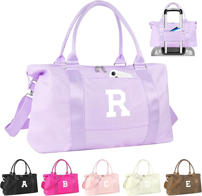 Daughter Niece Gifts for Teen Girl Kids, Initial Travel Duffel Bag Sports Gym by izuzta