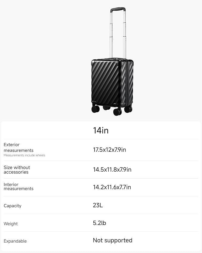 LUGGEX Luggage with Spinner Wheels, Polycarbonate Hard Shell Suitcase, - Image 2