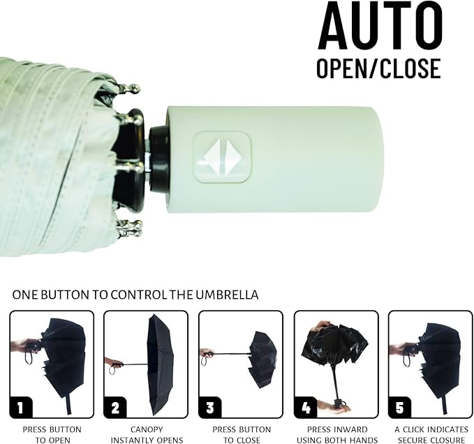 SY COMPACT Umbrella Automatic Travel Waterproof Light Folding Umbrellas Easy - Image 8