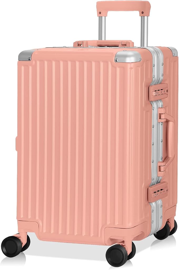 AnyZip Carry On Luggage Aluminium Frame Suitcase PC ABS Hard Shell TSA Lock No by YourBestTravelChoice