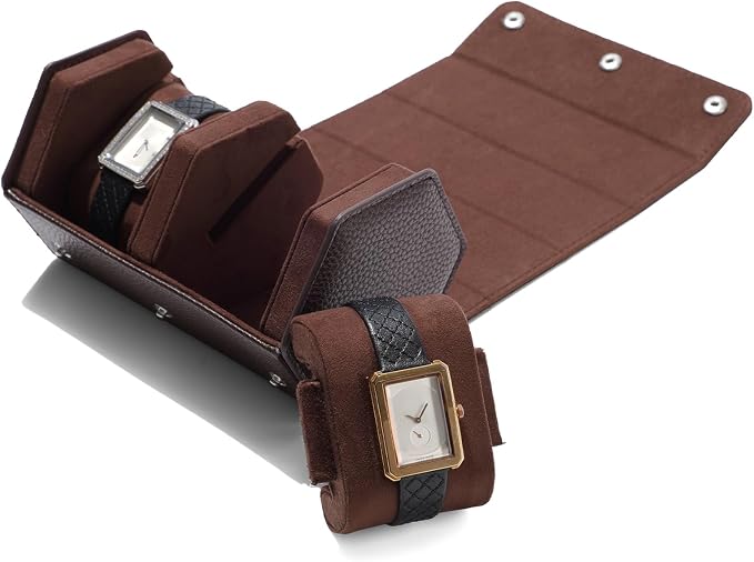Oirlv Luxury Hexagonal Leather Watch Travel Case Watch Organizer Case - Image 6