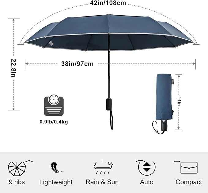 G4Free 42 Inch Eco Windproof Folding Umbrella - Image 4
