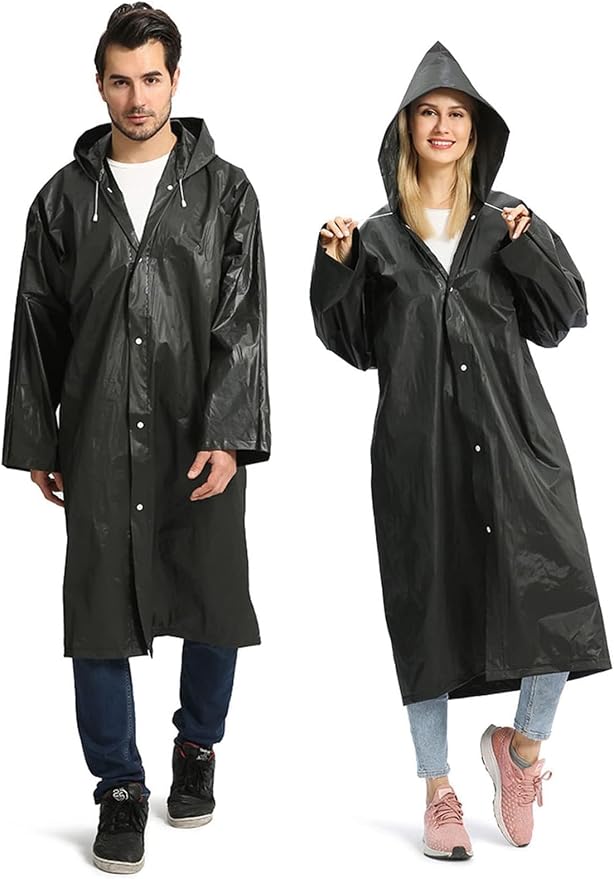 Opret 2 Pack Raincoats for Adults Reusable, EVA Rain Ponchos Lightweight Rain by Opret
