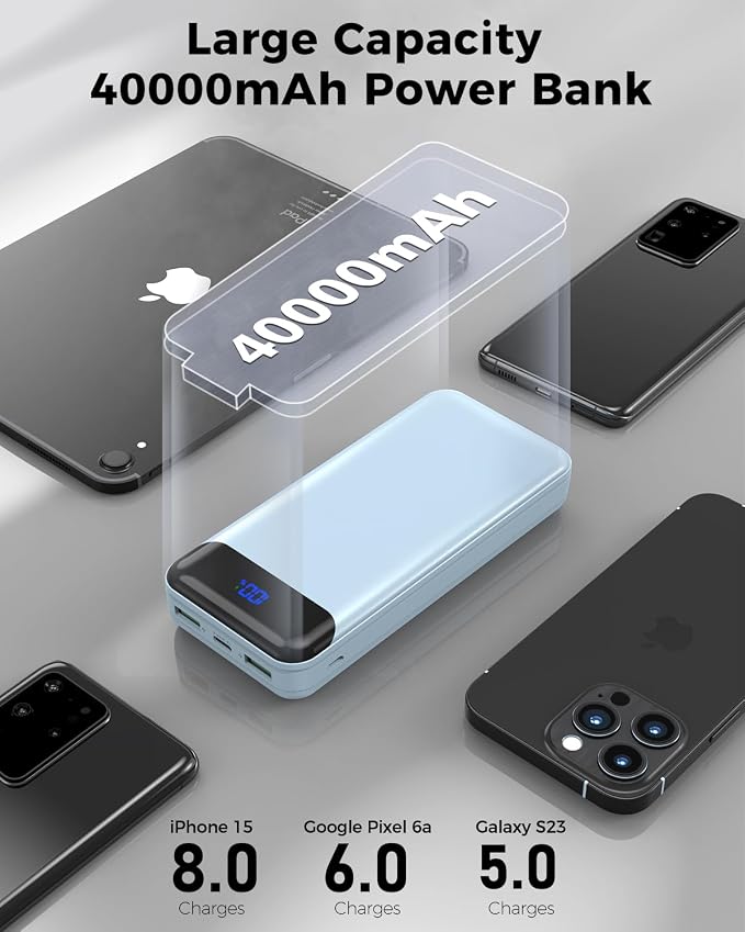 Portable Charger Power Bank 40000mAh Powerbank PD 30W and QC 4.0 Fast Charging - Image 3