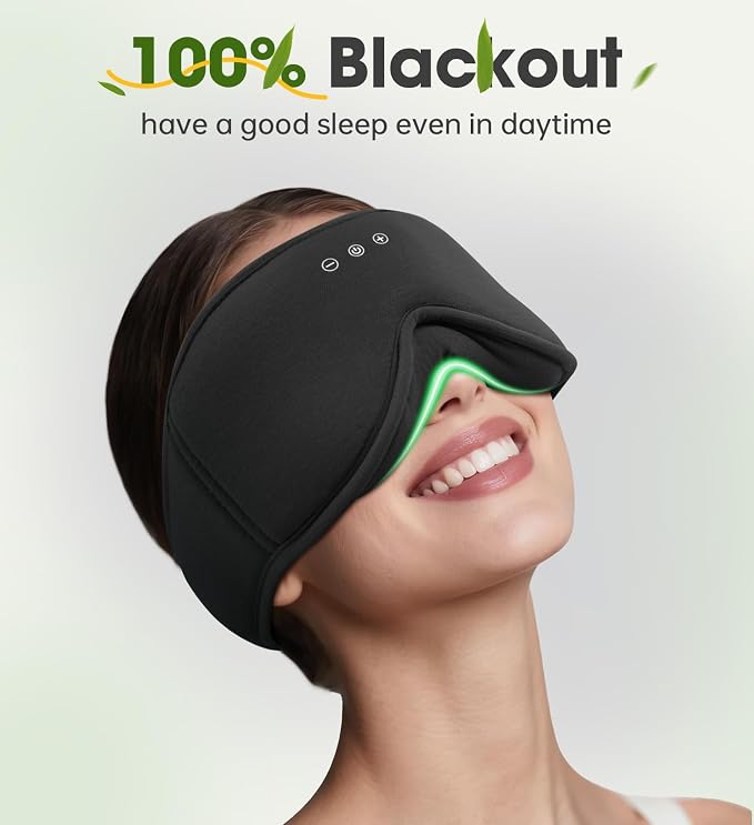 Bamboo Cotton Sleep Mask with Bluetooth Wireless Headphones - Image 7