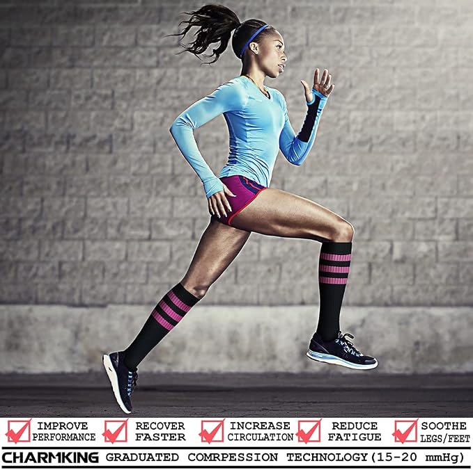 CHARMKING Compression Socks for Women & Men Circulation 15-20 mmHg is Best - Image 2
