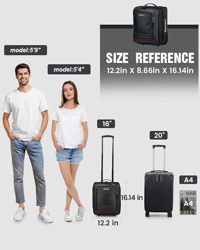 Gonex Waterproof Underseat Carry on Luggage - Image 2