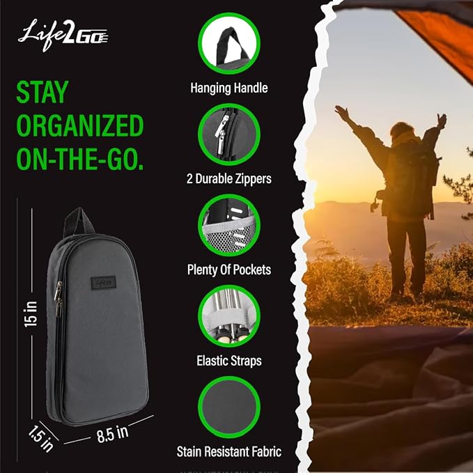 Life2Go 12 Piece Camp Cooking Utensil Set & Outdoor Kitchen Gear Cookware Kit - Image 5