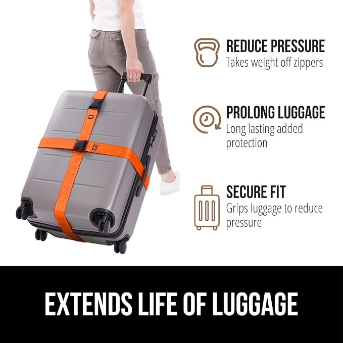 GORILLA GRIP Heavy Duty 4 Pack Adjustable Luggage Straps - Image 5