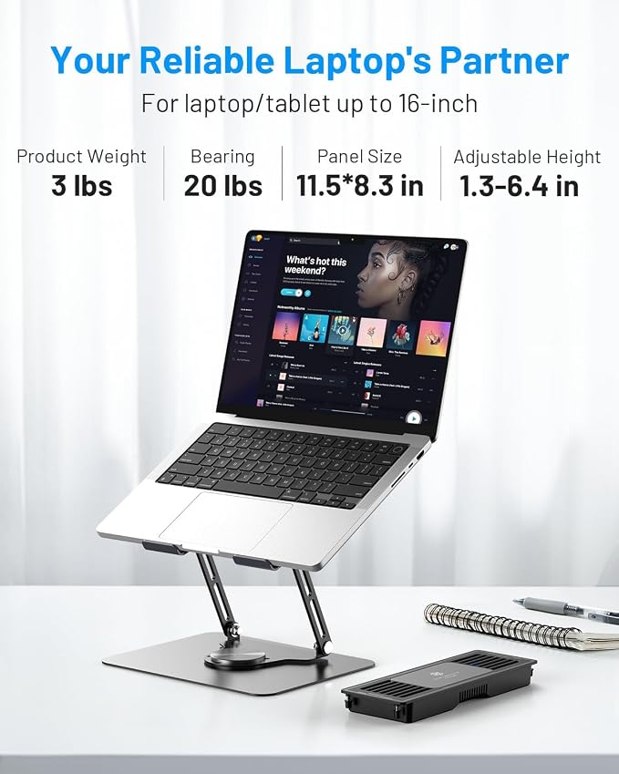 Laptop Cooling Stand with Detachable Thermoelectric Cooler, Adjustable Height & - Image 7