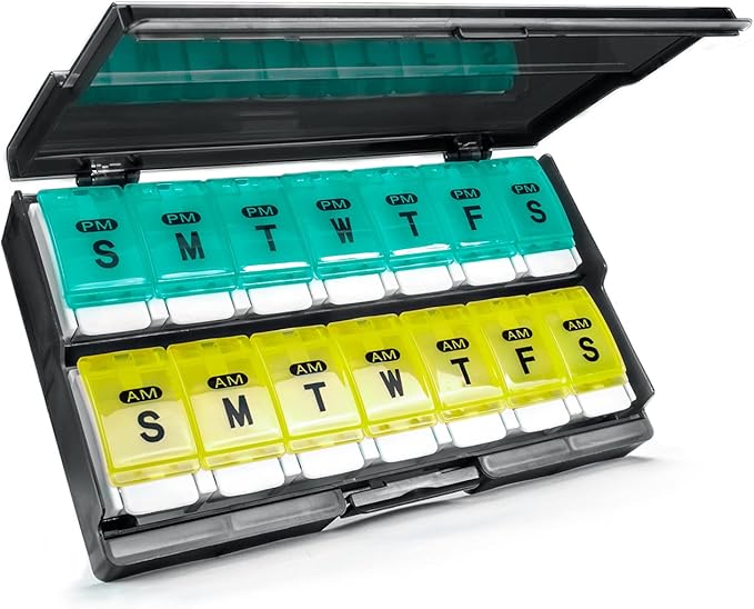 Extra Large Weekly Pill Organizer 2 Times a Day by Remtise