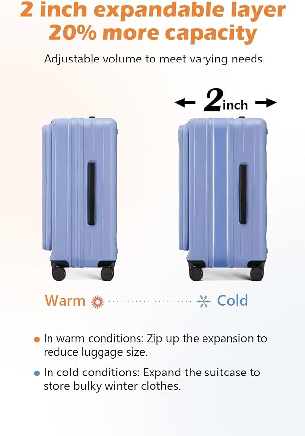 HotWay 19 Inch Expandable Carry On Luggage - Image 3