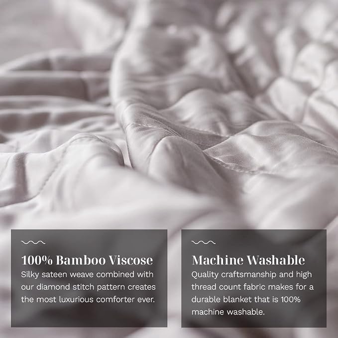 LUXOME Lightweight Blanket | 100% Rayon from Bamboo Fabric & Fill | Full/Queen - Image 4