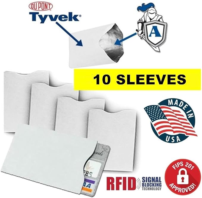 10x RFID Blocking Credit Card"DuPont TYVEK" Sleeves - Image 2
