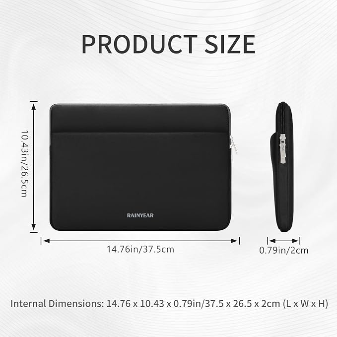 RAINYEAR Laptop Sleeve Case 15 16 Inch, Protective Portable Case - Image 5