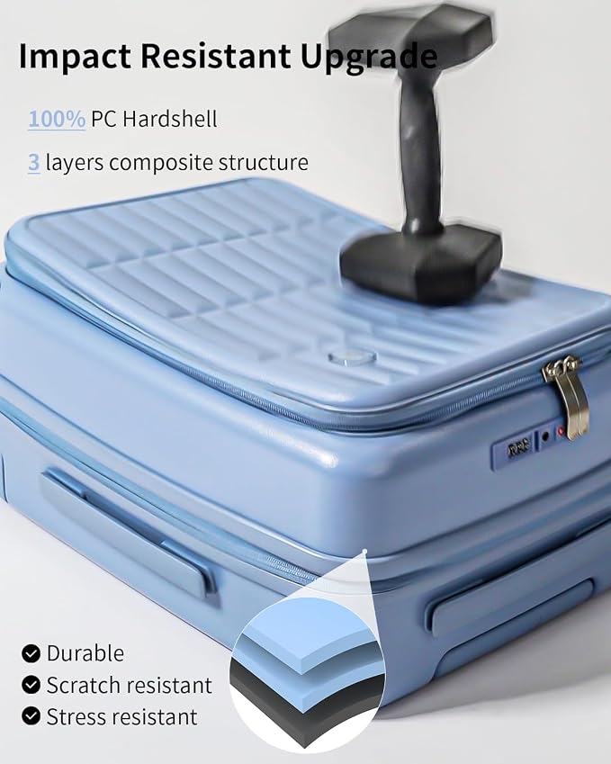 aji Expandable Top Open 24 Inch Checked Luggage - Image 6