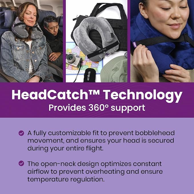 Cabeau Inflatable Travel Pillow – Air TNE – Adjustable, Lightweight, and - Image 3