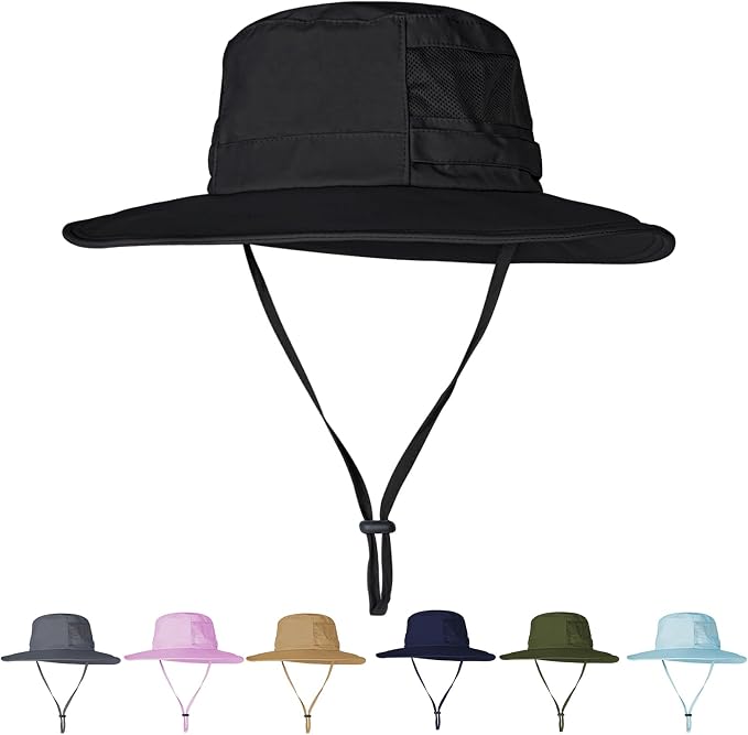 Sun Hat for Men/Women, UPF 50+ Fishing Hat, Waterproof Wide Brim Bucket Hat by Rosoz
