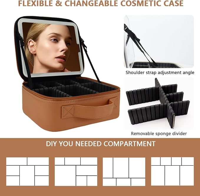 Travel Makeup Bag for Women and Makeup Artists Cosmetic Organizer Large Makeup - Image 2