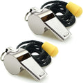 Whistle, 2 Pack Stainless Steel Sports Whistles by Hipat