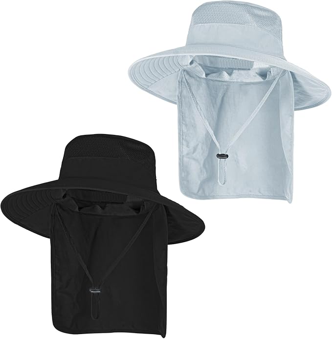 Sun Hats for Men Women Fishing Hat UPF 50+ Breathable Wide Brim Bucket Hats by ZOORON