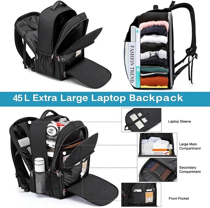 Travel Laptop Backpack, 18.4 inch Extra Large Backpack - Image 3