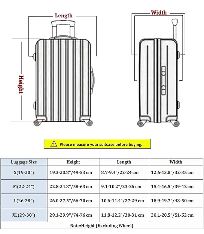 7-Mi Travel Luggage Cover Elastic Sleeve 26"-28" Anti-Scratch Suitcase - Image 6