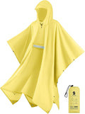 SaphiRose Extra Thick Hooded Rain Poncho Double Layer Waterproof Raincoat Jacket by SaphiRose