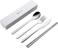 DEVICO Travel Utensils With Case, Camping Silverware, Portable Cutlery Flatware by DEVICO