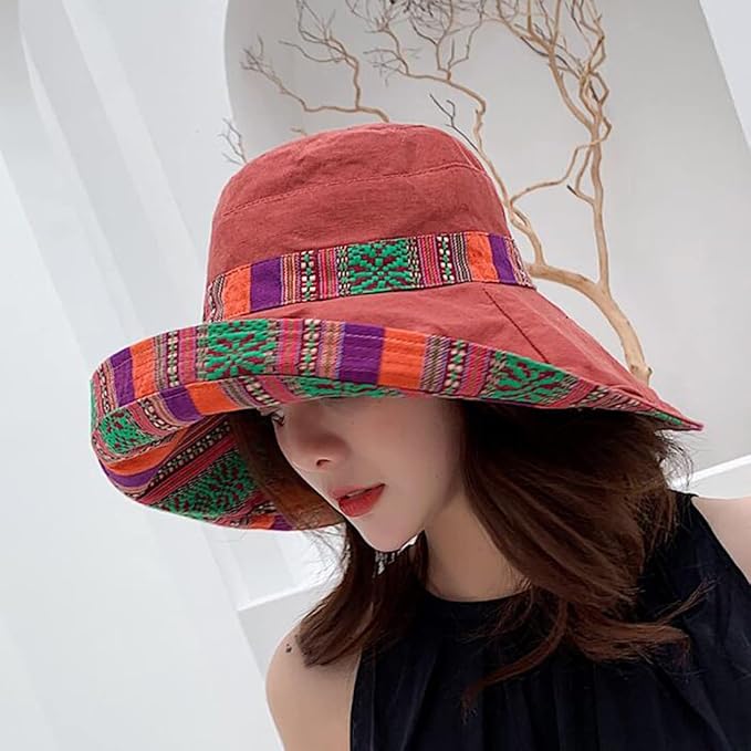 Women Wide Brim Sun Hats Metal Wired Edge Summer UV Protection Beach Fishing Hat - Image 4