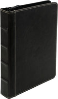 Samsill Vintage Leather Mini 3 Ring Zipper Binder, 1 Inch Round Ring Capacity by Samsill