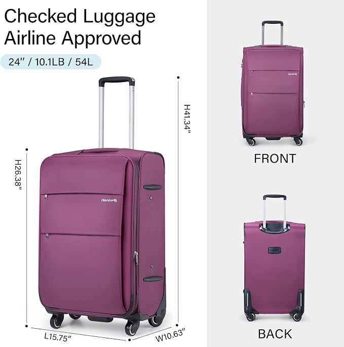 Hanke 24 Inch Expandable Luggage Large Suitcases - Image 2
