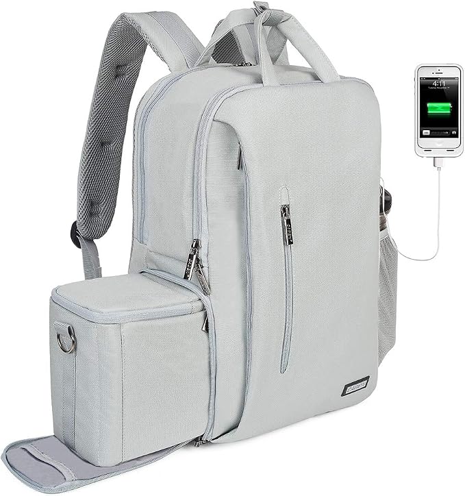 CADeN Camera Backpack w/ 15.6" Laptop Compartment, USB Charge Port, Tripod by CADeN