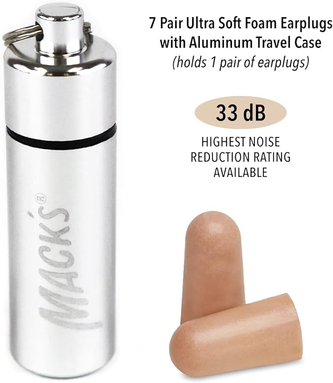 Mack’s Ultra Soft Foam Earplugs, 7 Pair + Case – 33 dB Highest NRR, Comfortable - Image 2