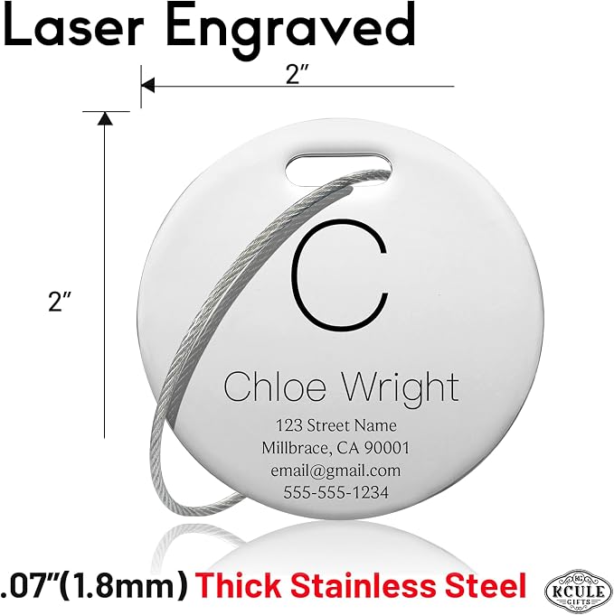 Customized Stainless Steel Luggage Tags: Personalize Your Suitcases, and Bags - Image 4