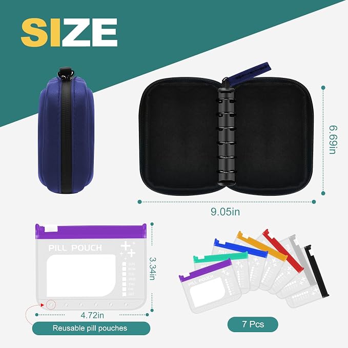 A7-L Timueetech Water-Proof Pill Pouch Set, BPA Free, A7-L Pill Loose-Leaf - Image 2