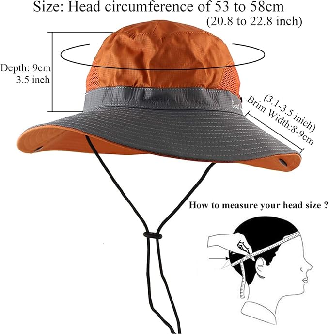 ZOORON Women's Ponytail Safari Sun Hat, Wide Brim UV Protection Outdoor Bucket - Image 5