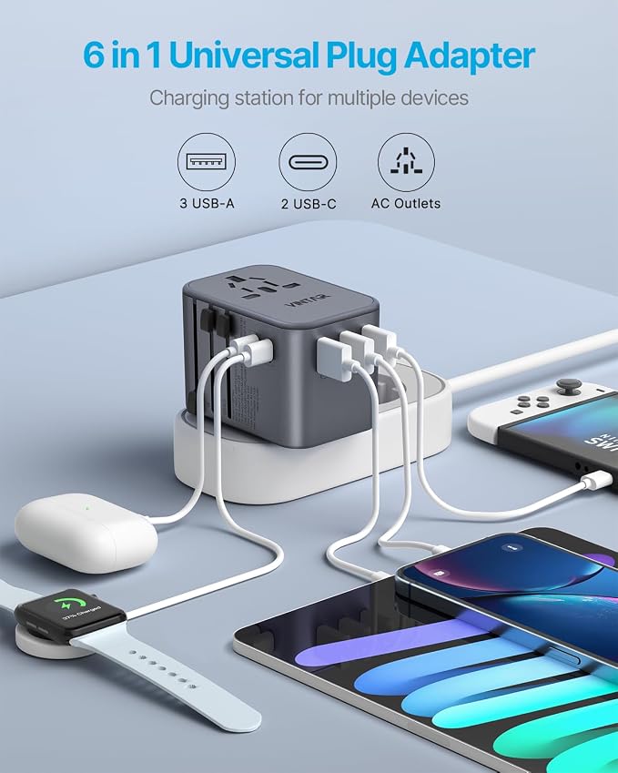 Universal Travel Adapter, VINTAR 35.5W International Power Adapter - Image 4